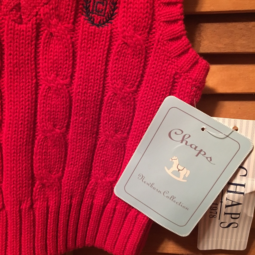 Chaps Newborn Collection Red Vest - Picture 6 of 6